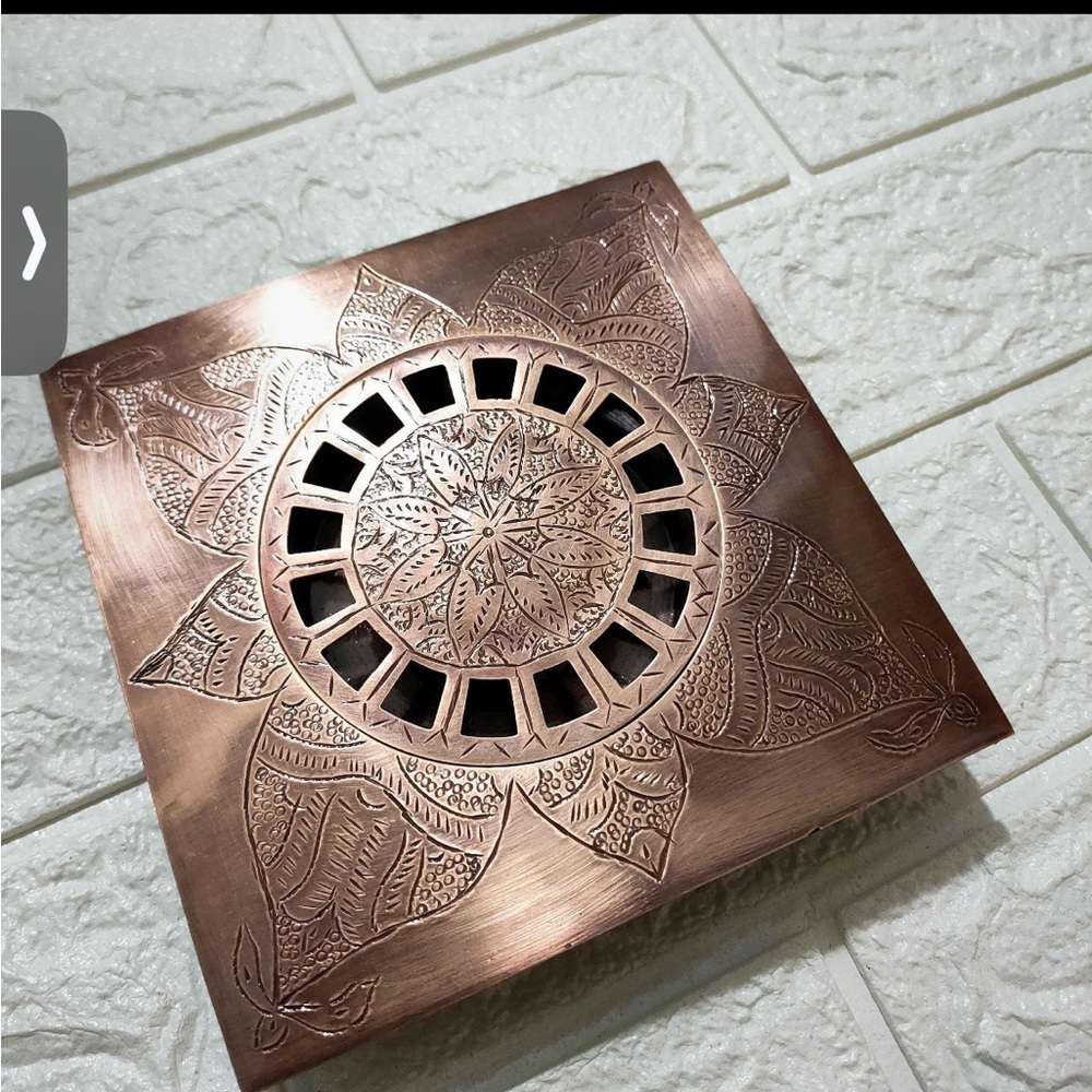 Copper engraved drain for shower brand new